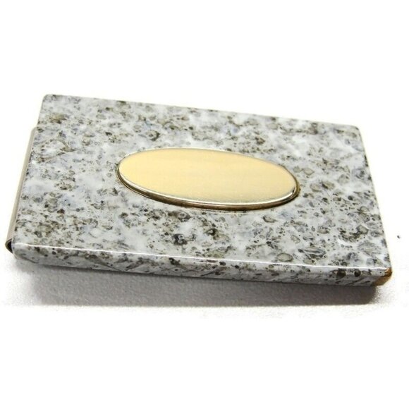 Engravable Money Clip Gray Gold Tone Stainless Steel Wallet Credit Card Cash - Picture 3 of 8